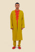 Embroidered coat in line with pockets